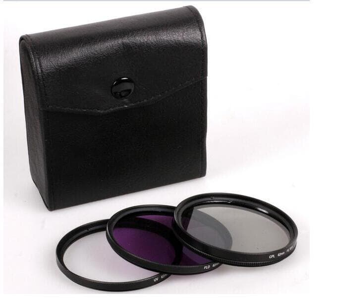 DSLR Camera Polarizing Filter UV CPL FLD Fluorescent 3-Piece Filter Kit Three-Piece Set