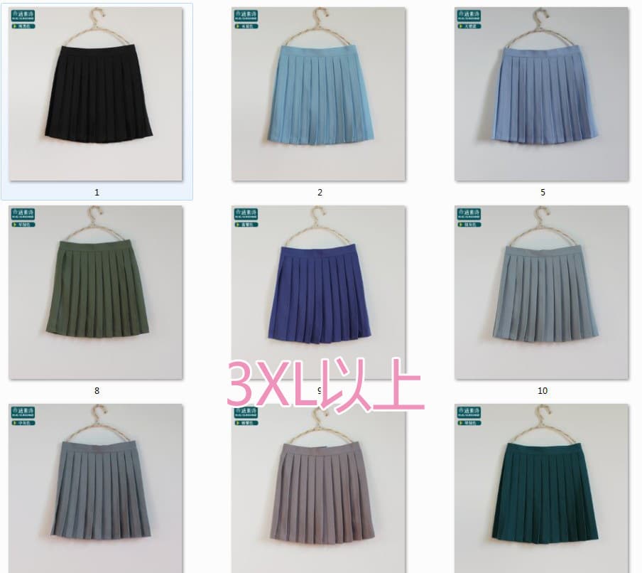 Plus Size Cool Color In Stock Multi-Color Pleated Skirt JK Pleated Mini Skirt School Skirt