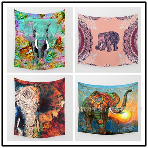 Foreign Trade Tapestry Yoga Club Home Fabric Tapestry Bed Sheet Tablecloth Hanging Cloth Elephant Tapestry Wall Carpet