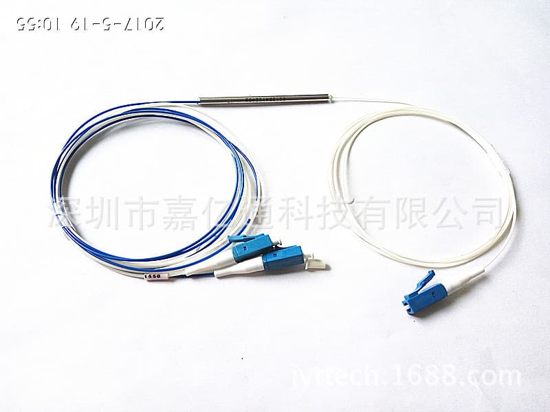 Fiber Optic Multiplexer 1X2WDM Multiplexer 1310/1550NMLC/UPC 1-meter fiber length, encapsulated in steel tubing