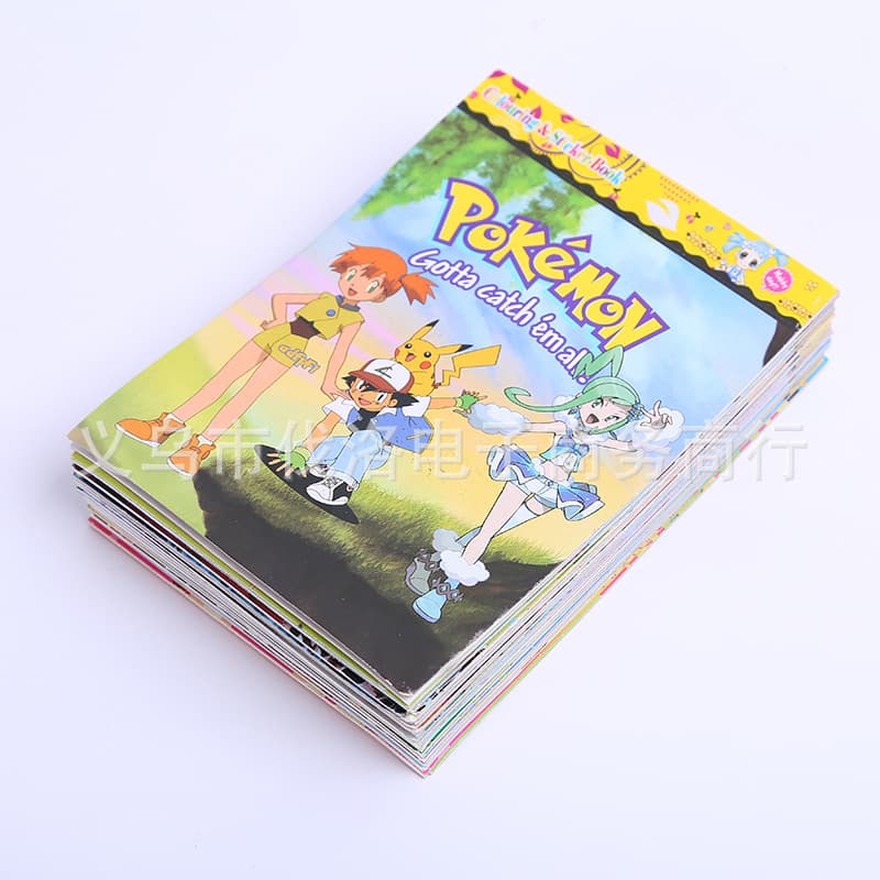 Picture Book Coloring Book for Kids DIY Coloring Painting Book Cartoon Hand-drawn Watercolor Painting Small Sticker Book Stickers