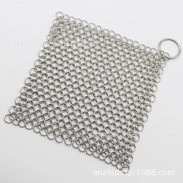 European and American stainless steel ring pot scrubber, metal mesh sponge kitchen cleaning brush factory processing and customization
