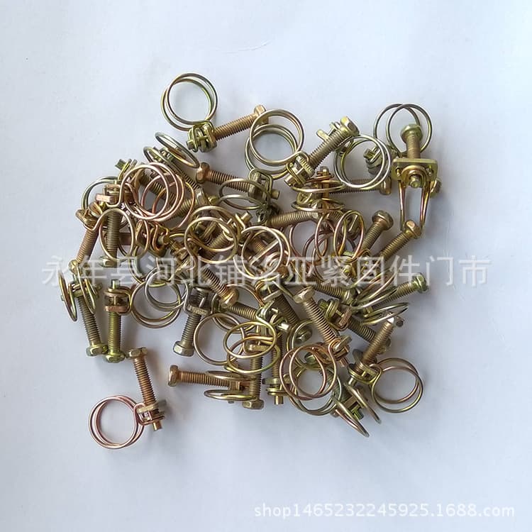 Galvanized Double Wire Hose Clamp, Double Steel Wire Hose Clamp, Iron Wire Hose Clamp, Thickened Double Wire Hose Clamp, Water Pipe Clamp, Water Hose Clamp