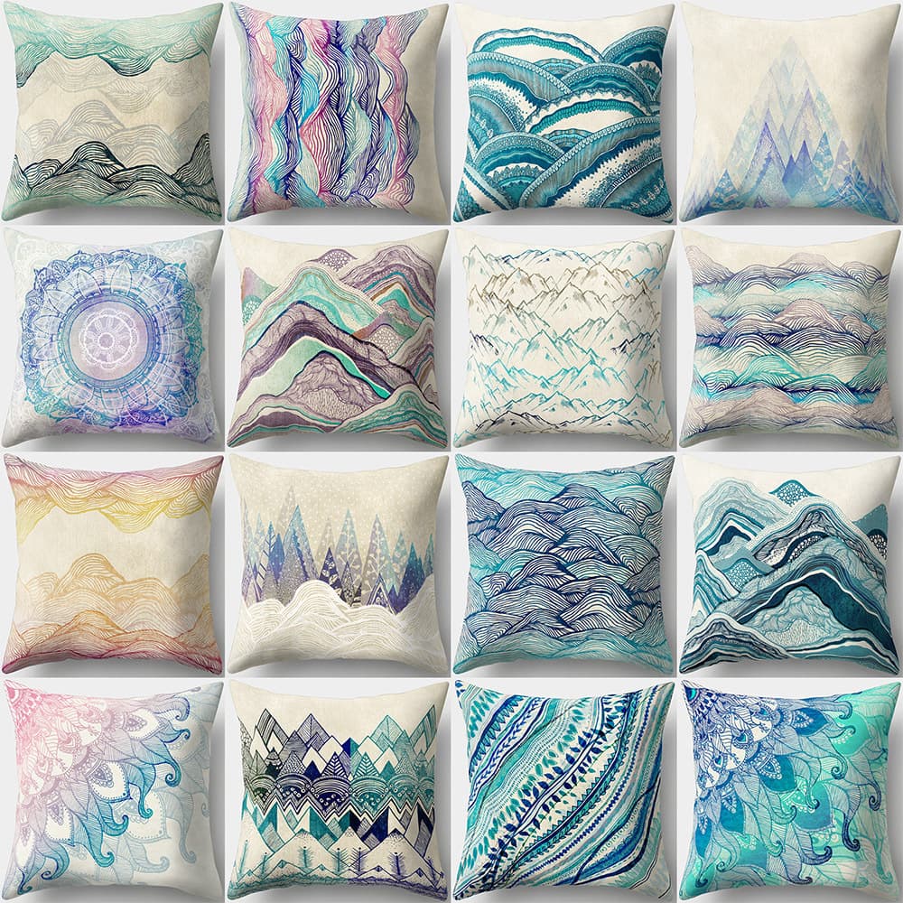 Ripple Pillow Cover Sofa Cushion Cover Creative Home Car Back Cushion Office Pillow Cover