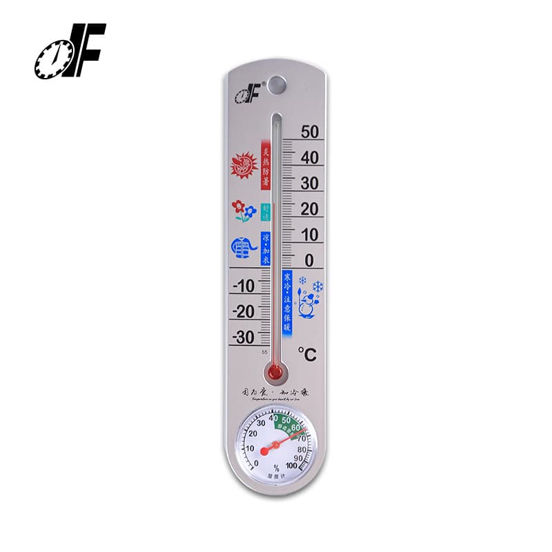 Defu G337 Indoor/Outdoor Thermometer, Kerosene Red Liquid Rod-Type Glass Stick Hygrometer