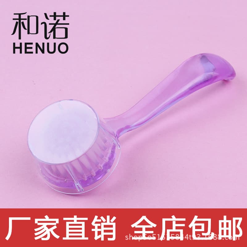 Henuo long-handle round head covered nail brush dust powder cleaning brush for makeup and nail art tools