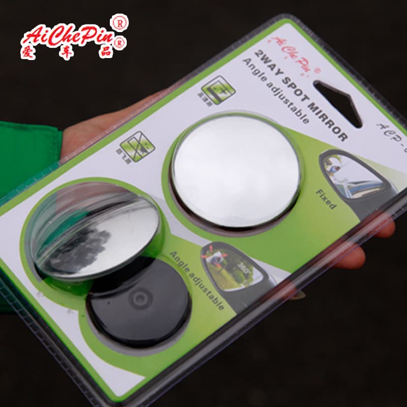 Car small round mirror, large field of view, wide-angle rearview mirror, 360-degree auxiliary edgeless rearview mirror, blind area reversing wheel mirror