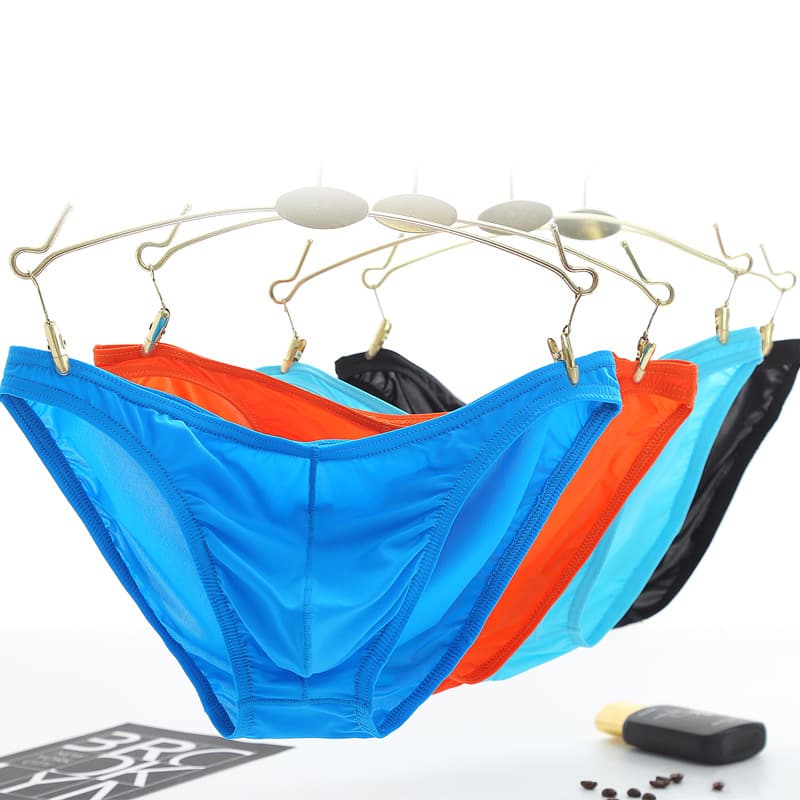 Ice Silk Men's Triangle Underwear Summer Style Sexy Briefs Customizable Logo Men's Triangle Pants