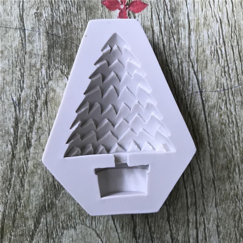 Christmas Potted Mini Christmas Tree Silicone Mold Fondant Cake Decoration Tool Gum Paste Chocolate Mold Baking