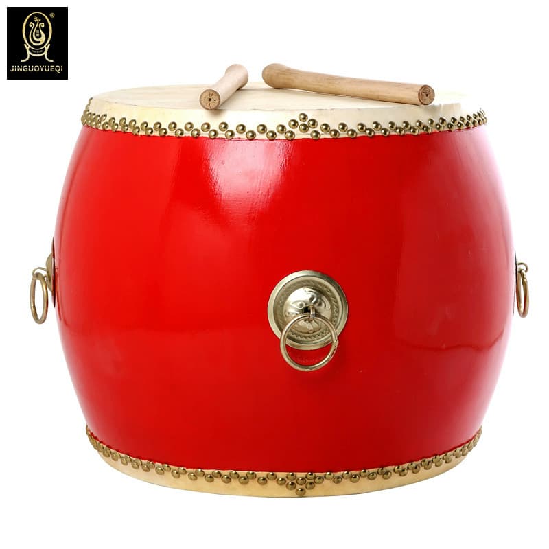 Golden Fruit Musical Instrument 16 Inch Lobby Drum War Drum Red Drum Lobby Drum School Band Performance Lobby Drum