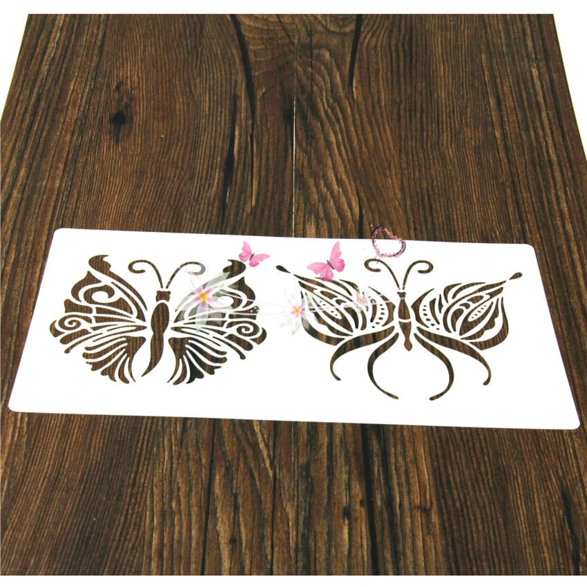 Factory Direct Butterfly Print Stencil Mold for Baking Tools, Cake Powder Sugar Sieve Spray Mold, Plastic Spray Painting Template