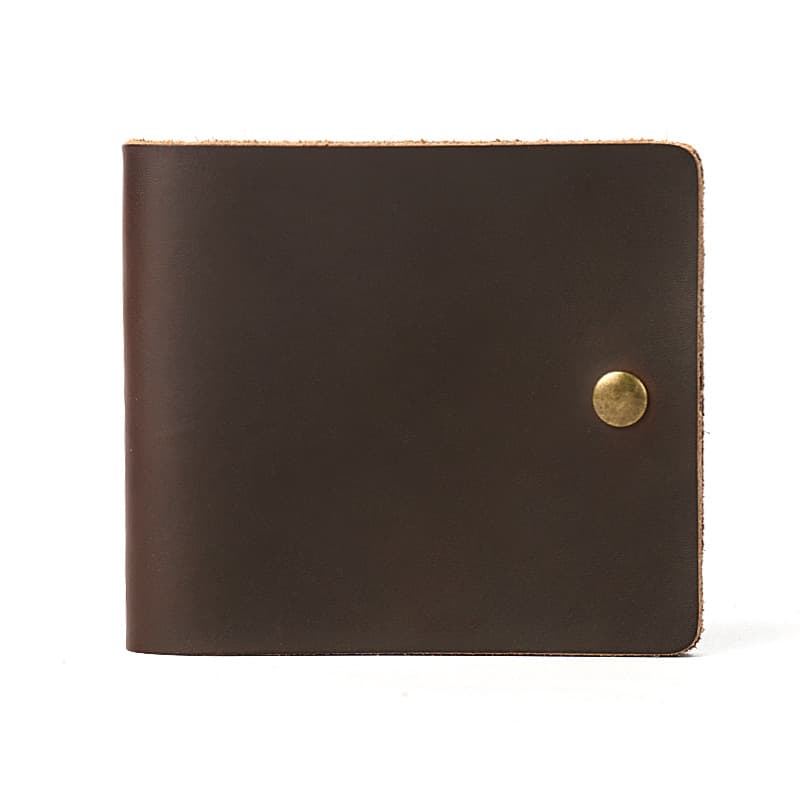 Men's and Women's Simple Wallet Buckle Handmade Leather Money Clip Retro Style Horizontal Cowhide Wallet Wholesale