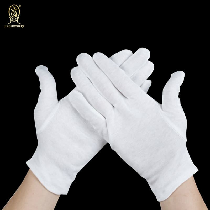 Golden Fruit Gloves Gong and Drum Band White Gloves Military Band Honor Guard Drum and Horn Accessories Copper Tube Cotton Gloves
