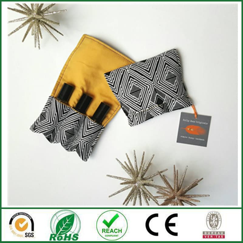 New Creative 3-Grid Essential Oil Storage Bag, Portable Printed Fabric Essential Oil Bag, Fits 10ml Essential Oil Bottles