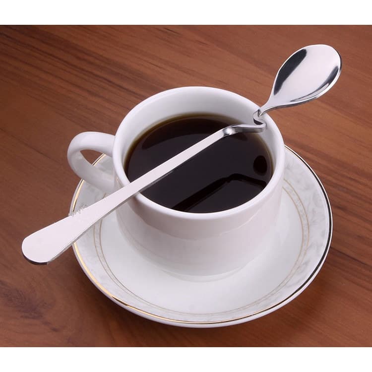 Curved Stainless Steel Coffee Spoon, Italian Style Curved Handle Coffee Spoon, Single Side Hanging Coffee Spoon, Bent Handle Coffee Spoon, Tableware