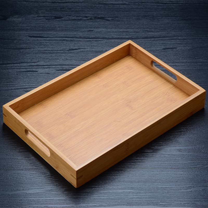 High-Quality Household Tea Tray Bamboo Tray Rectangular Chinese-Style Solid Wood Tray Tea Cup Tray Tea Set Bamboo Tea Tray Tea Table