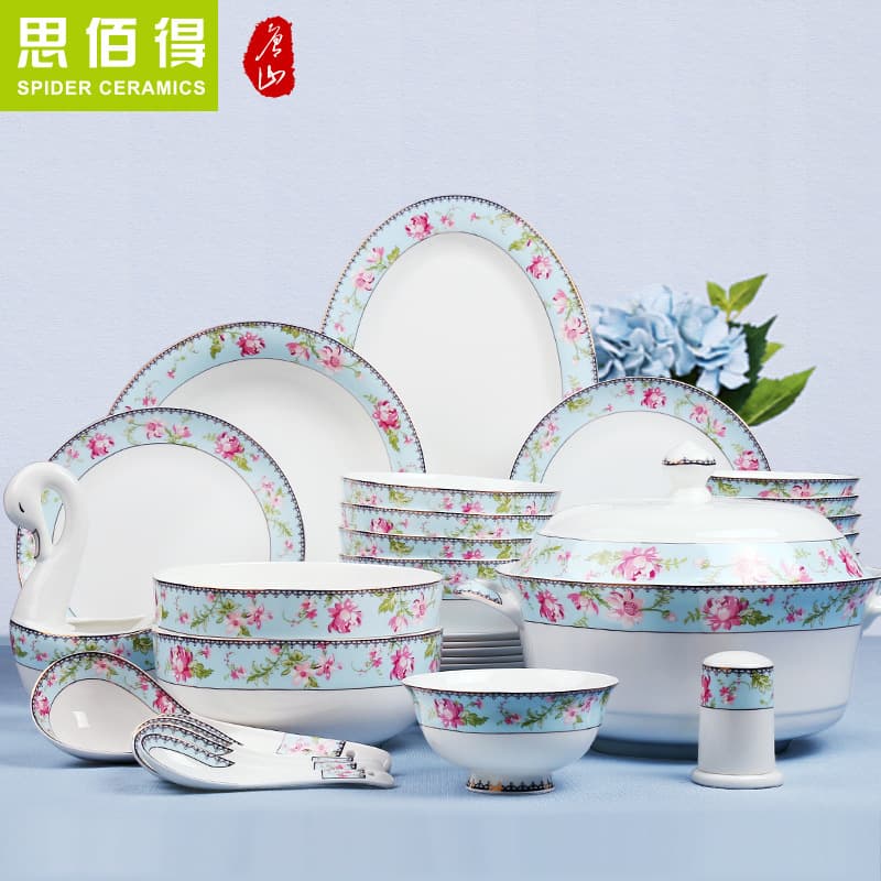 Lanxin DIY Bone China Loose Parts Large Rice Soup Noodle Bowl Household Fish Dish Plate Dinner Plate Creative Ceramic Ware