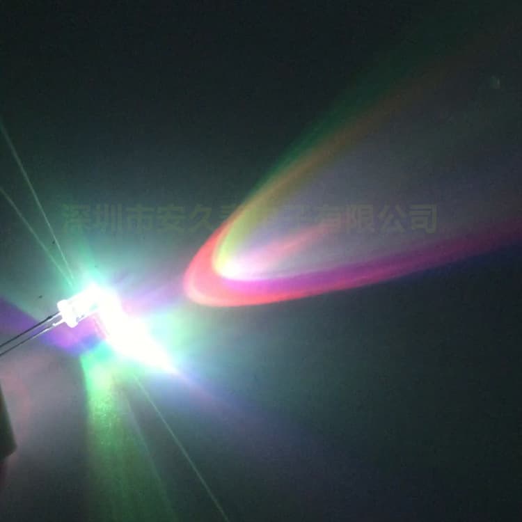 F3/3mm Colorful Fast Flash RGB Self-Flashing LED Lamp Bead, Through-Hole