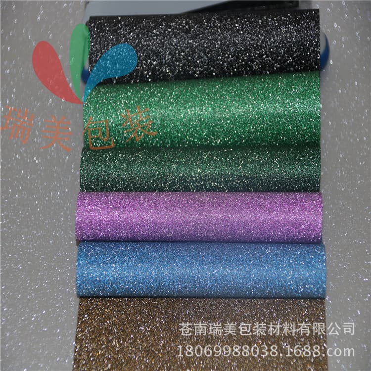 Custom glitter film, DIY sparkly colored non-shedding white cardboard, glitter specialty paper
