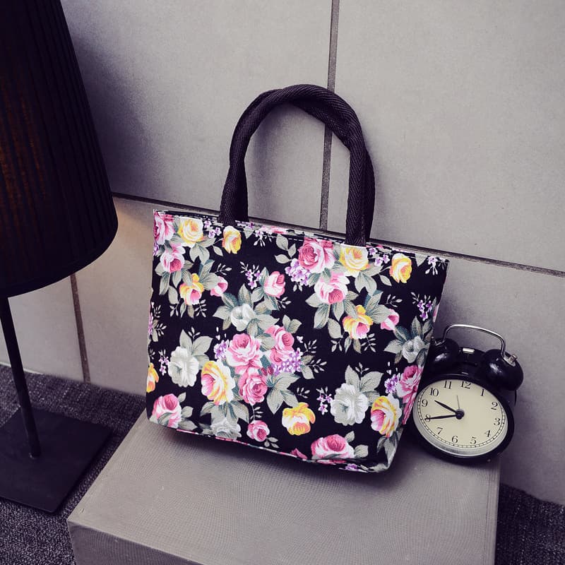 Korean Style Canvas Handbag for Women, Fashionable Lunch Bag for Middle-aged and Elderly Mothers, Factory Wholesale Street Vendor
