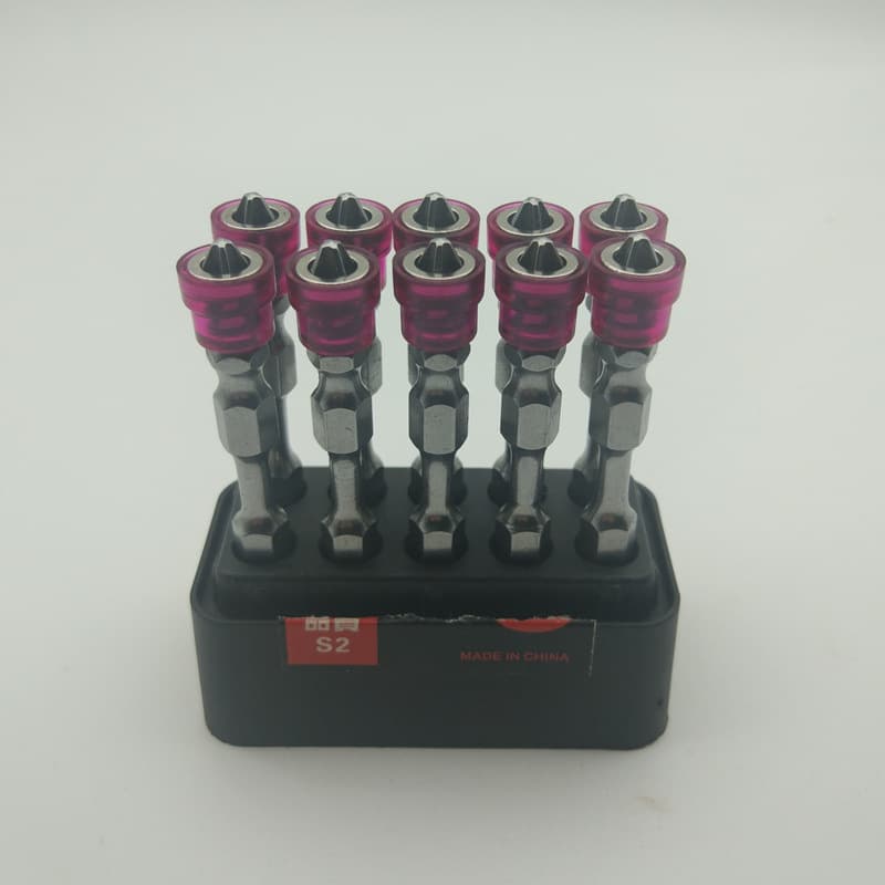 Cross Electric Screwdriver Bit, Double-Ended Strong Magnetic Pneumatic Bit with Magnetic Ring