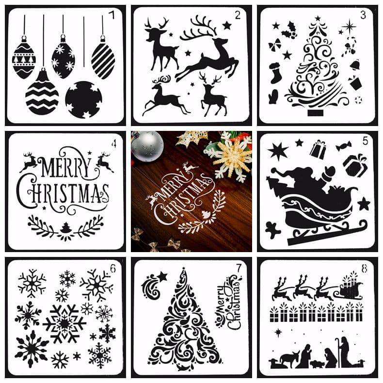 Christmas drawing templates, Merry Christmas DIY photo album drawing templates, Amazon templates.