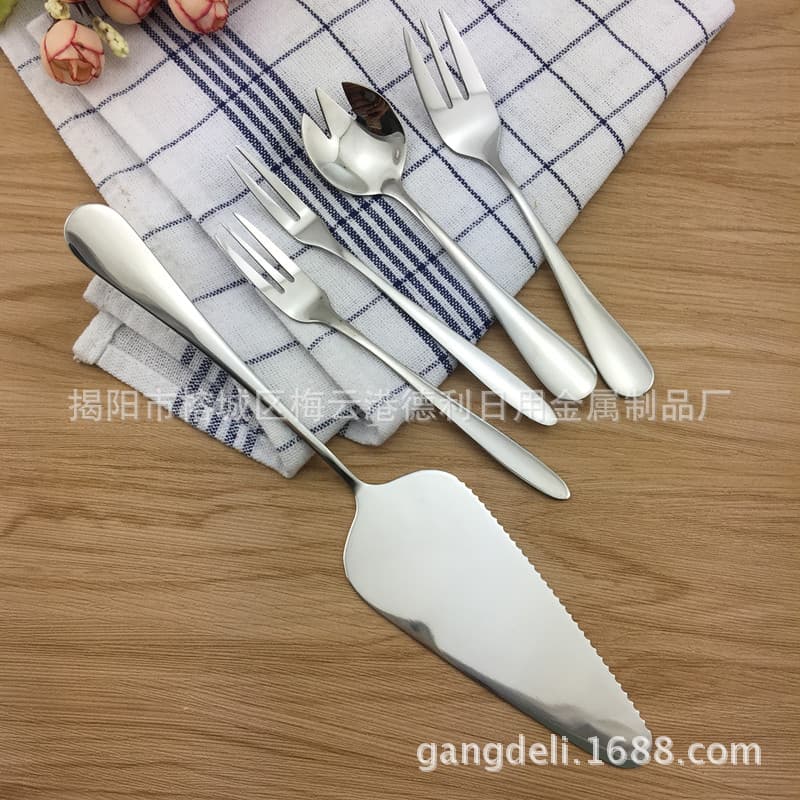 Stainless steel cake spatula/baking tools/Western pastry fork/cake knife and fork/party supplies LOGO can be printed
