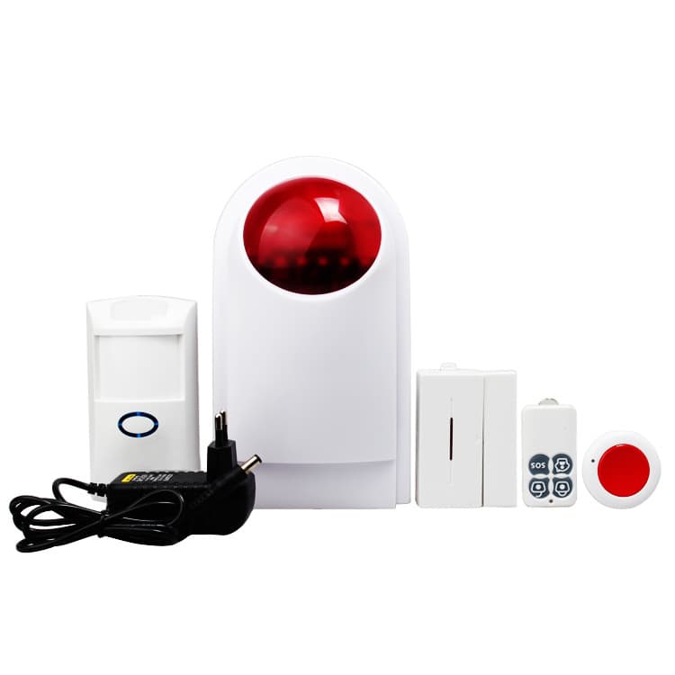 Wireless Alarm Siren with Strobe Light, Standalone Audible and Visual Alarm, Outdoor Wireless Siren with Strobe