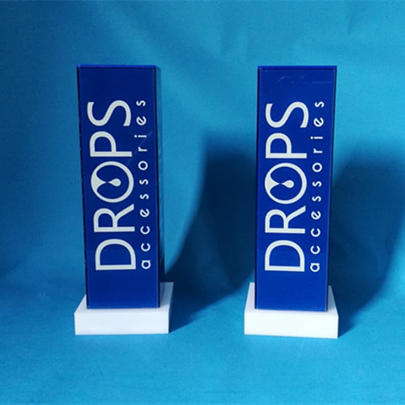 Acrylic Desktop Small Lightbox, Square Column Lightbox with Engraved Letters, 3D Lightbox, LED Lightbox with Engraved Logo