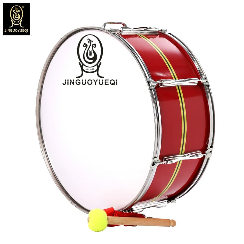 Golden Fruit Musical Instrument Three-color Stainless Steel Press Ring Big Drum Marching Band Big Drum Group Drum Young Pioneers Big Drum Western Drum