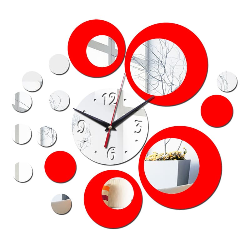 Manufacturer Creative European wall clock home DIY 3D three-dimensional decorative clock acrylic digital mirror wall sticker wall clock