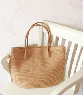 Simple and stylish handbag, fine paper-woven straw bag, beach casual women's bag