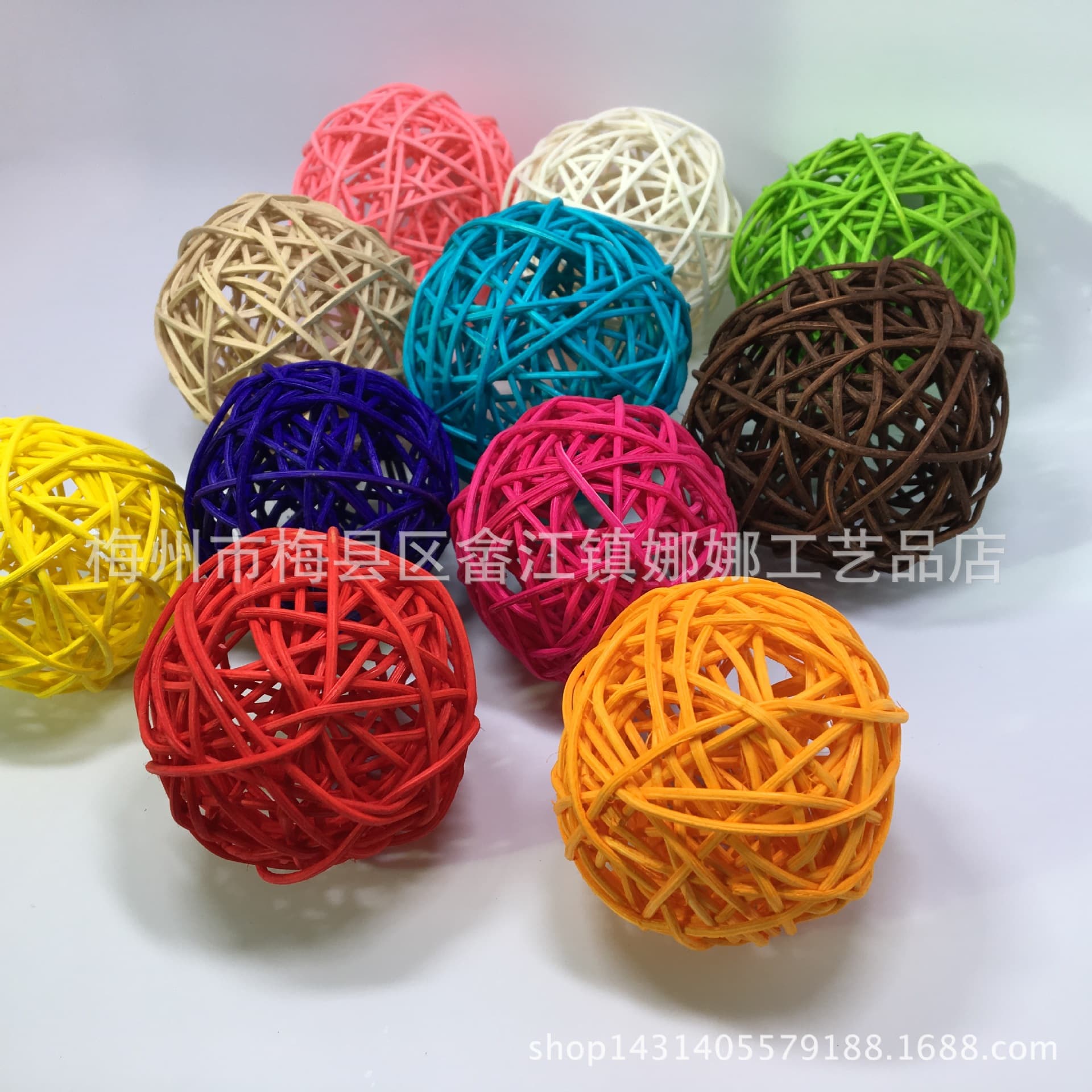 8CM Rattan Ball for Dry Branches, Colored Rattan Ball Decorative Ball for Kindergarten Environment Decoration