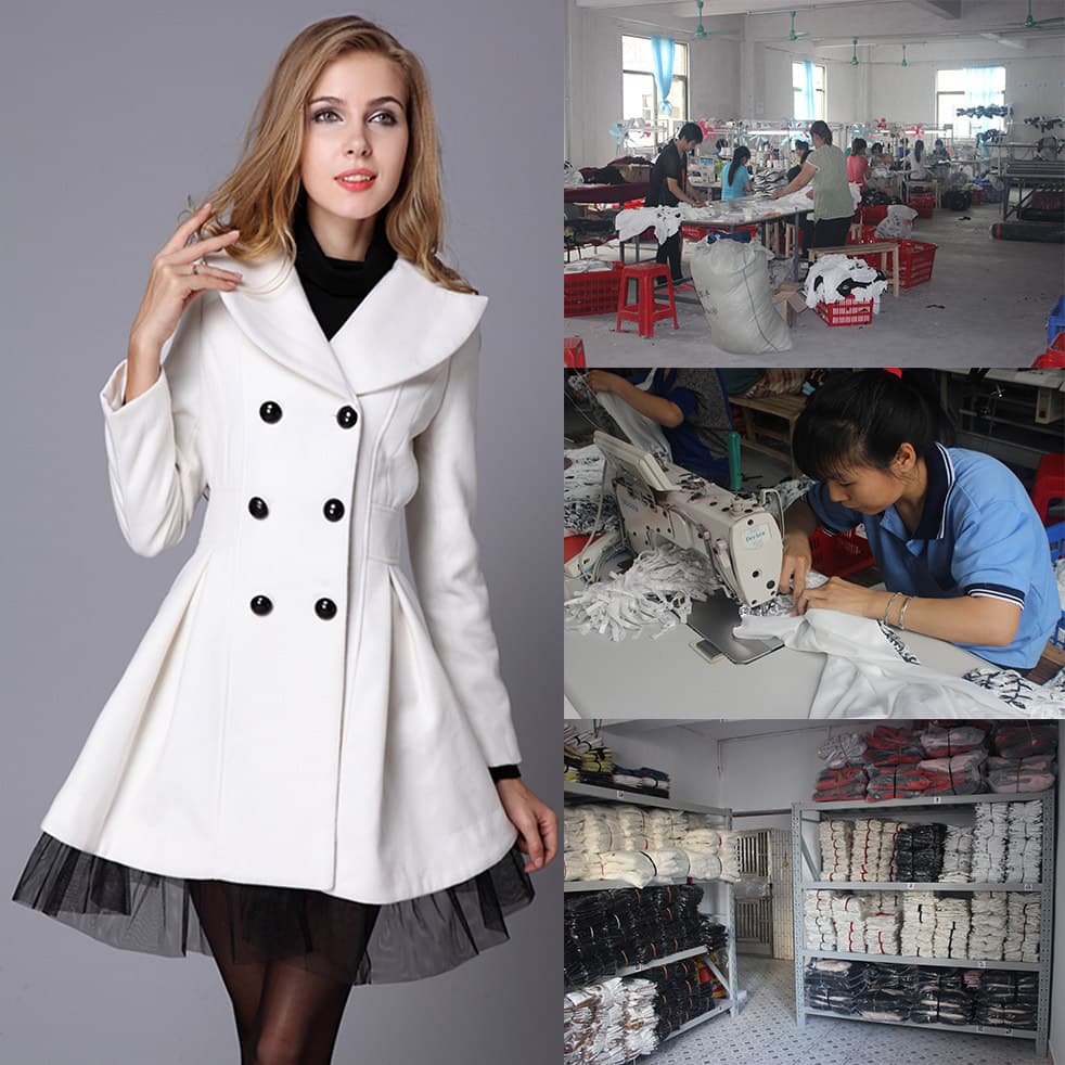 eBay AliExpress Wish European and American Wool Coat Fashion Trench Coat Women's Outerwear Custom Manufacturing