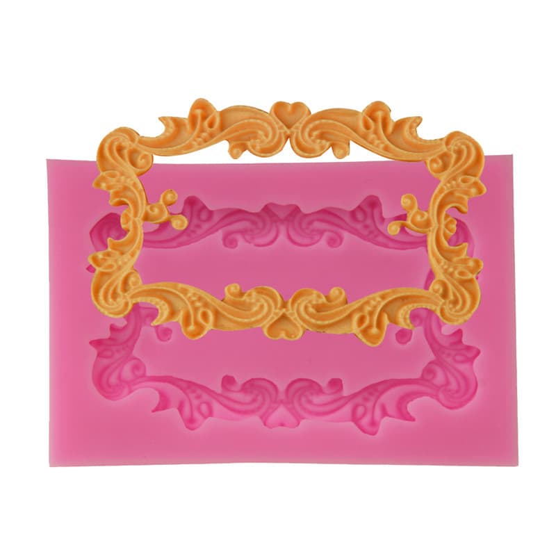 Retro Rectangle Silicone Mold for Baking Chocolate Decoration Cake Tools DIY Photo Frame Mould Unusual Shape Kitchen Tool