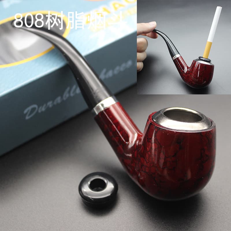 Cigarette Tobacco Dual-Use Resin Pipe Zf808 Men's Classic Tobacco Pipe 10 Yuan Store Wholesale