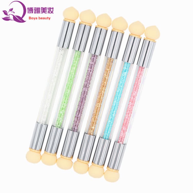 New Nail Art Brush Tool Gradient Brush Blending Brush Dotting Brush Gel Dotting Sponge Brush Dual-Ended Washable Replaceable