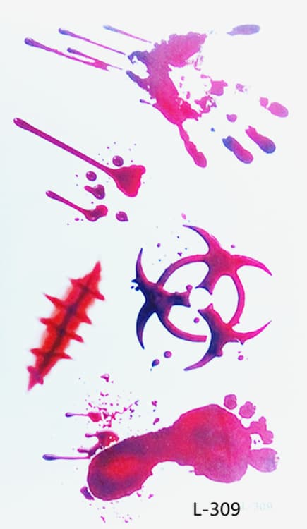 Halloween Tattoo Stickers, Prank 3D Film Makeup Fake Scar Stickers, Manufacturer Wholesale with 15 Styles Available