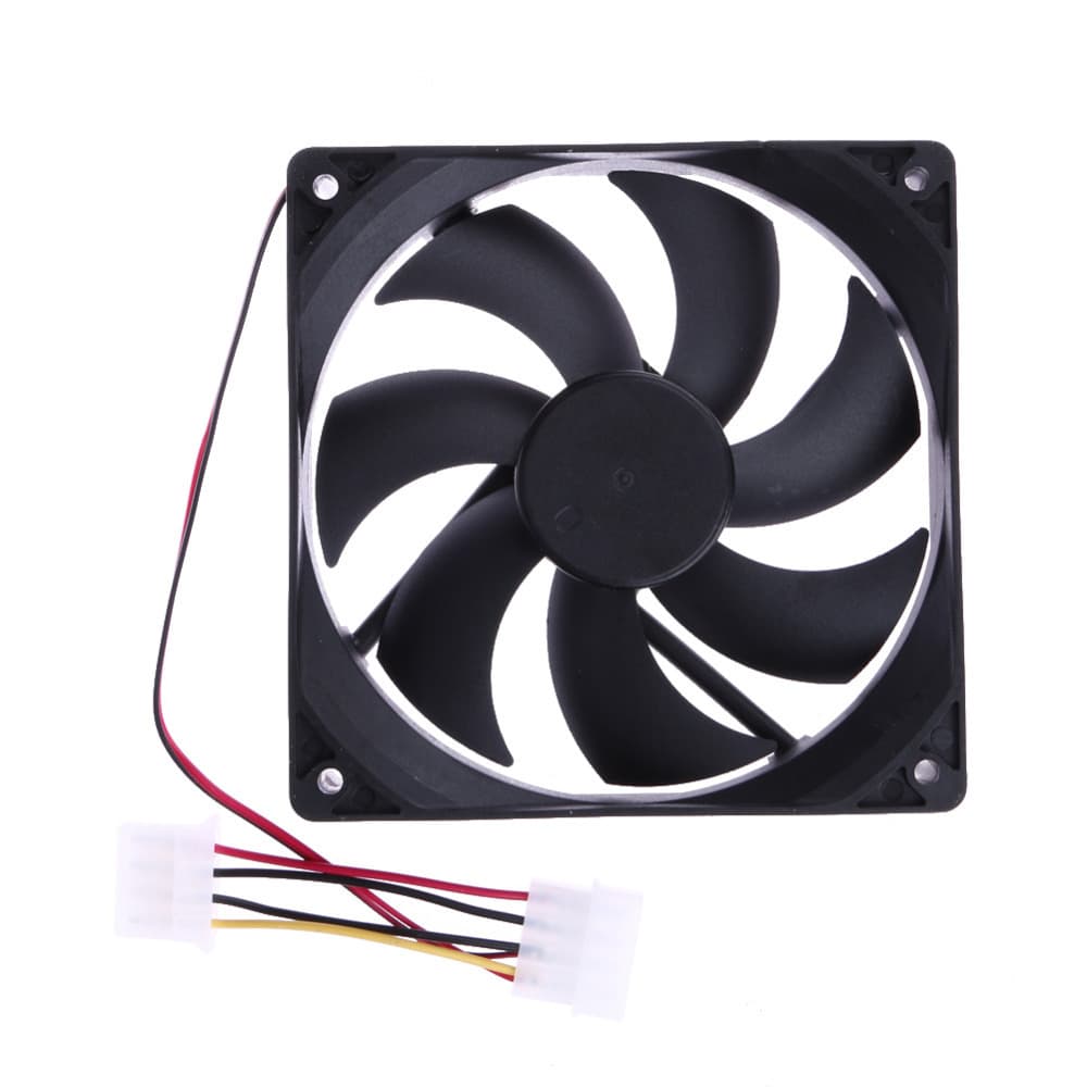 12cm Wholesale Silent Dual-Head Fan 12cm Case Fan Fan Terminal Cable 3-Pin Power Fan