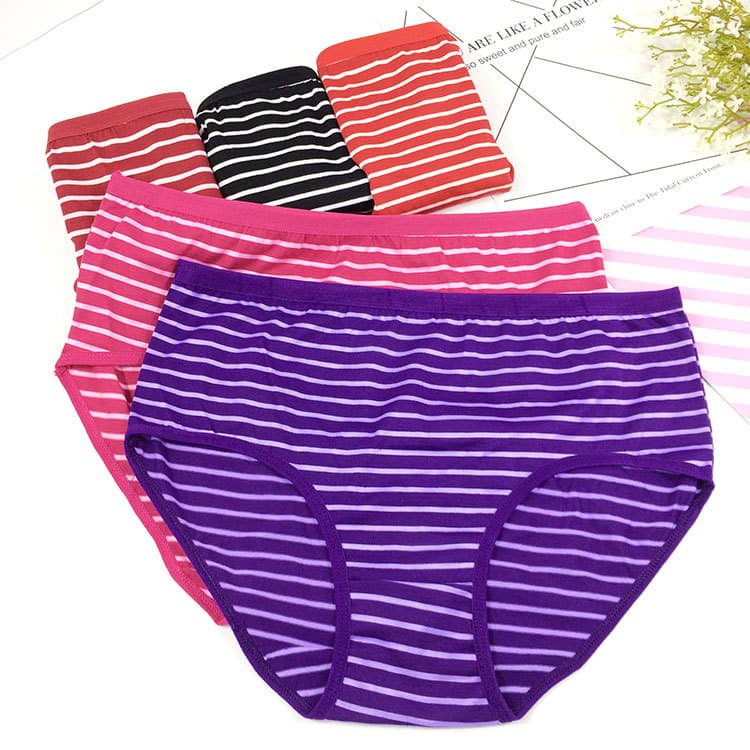 Striped Printed Women's Underwear Briefs for Middle-aged and Elderly Ladies Wholesale