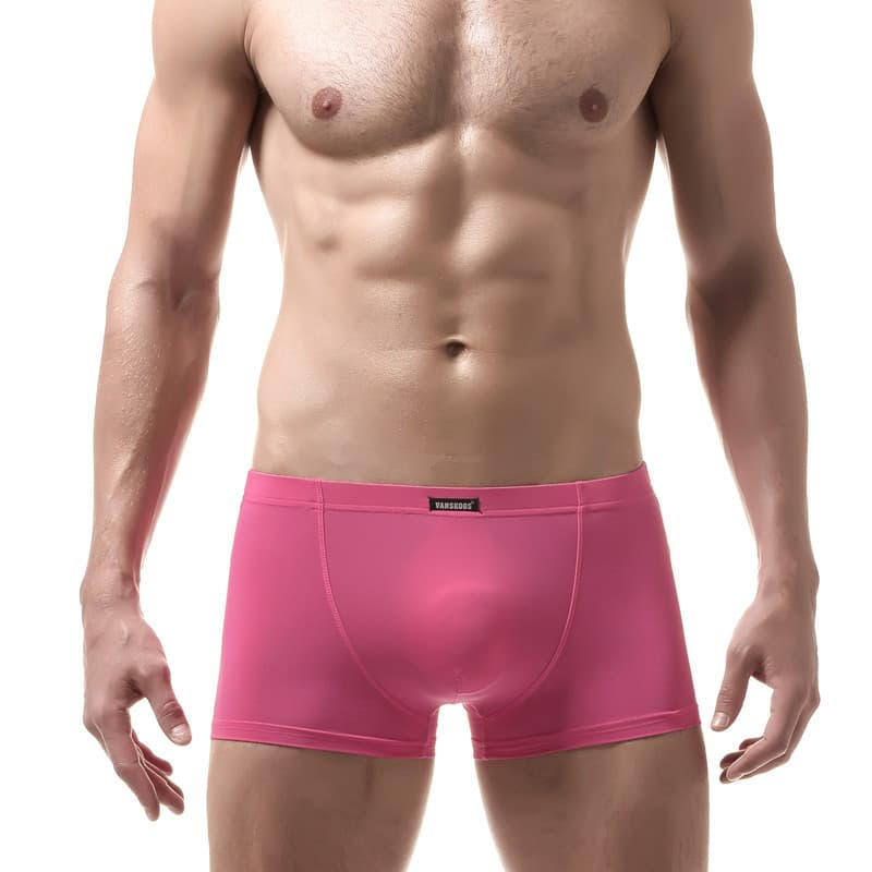 Men's Underwear VANSKOOS Ice Silk Men's Boxer Briefs with Large Pouch VS006PJ