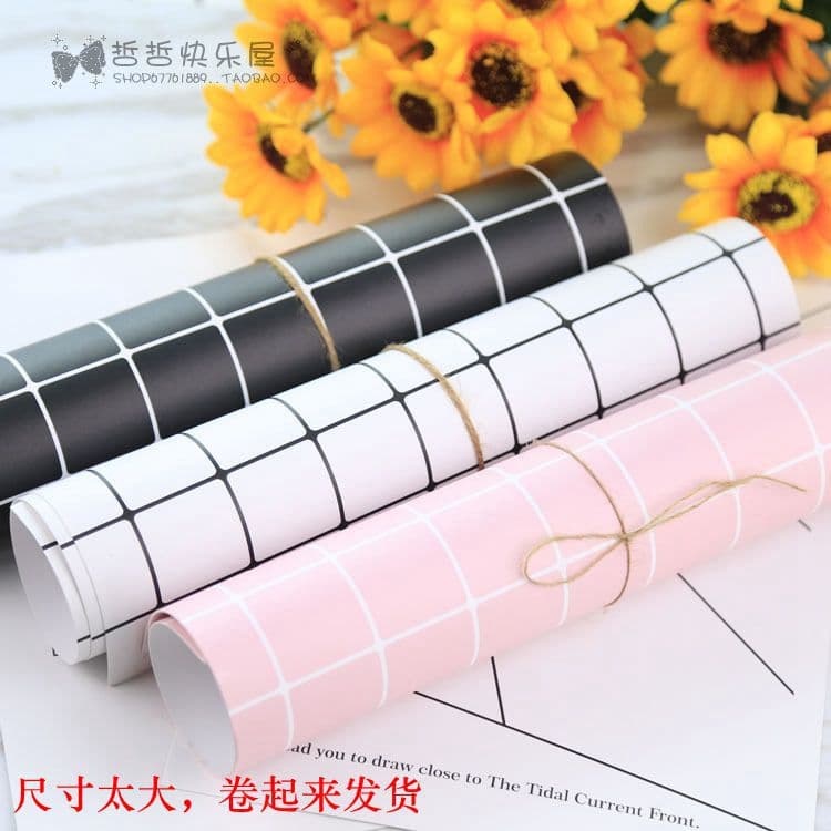 Chic, Instagram-worthy, Japanese and Korean style large grid background paper, food photography prop, large-size background card.