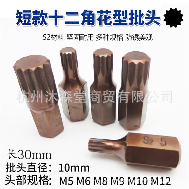 12-Point Spline Bit Star Shape Driver Spline Wrench Socket Screwdriver