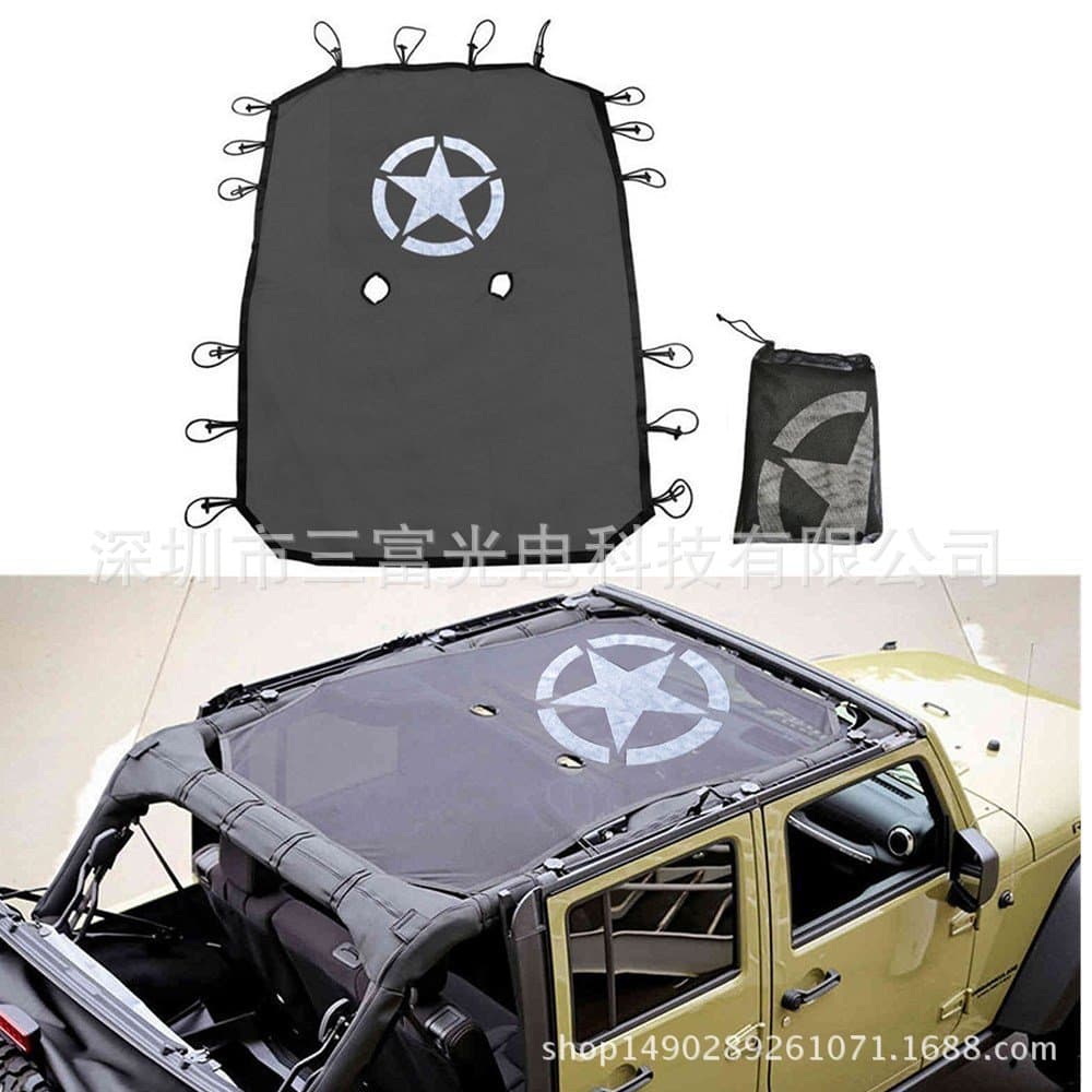 Suitable for Wrangler Roof Sunshade Net Modification Car Accessories Sunroof Cloth Roof Soft Canopy 4-Door Sun Visor