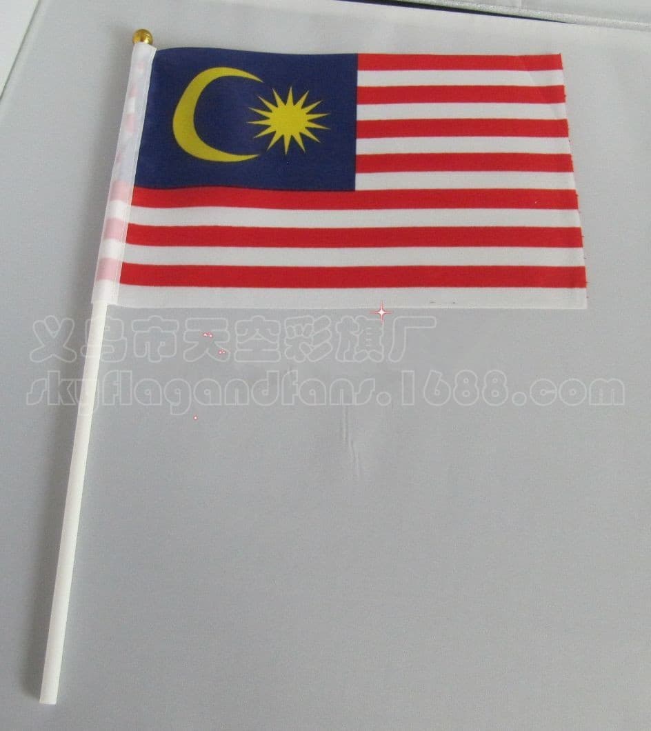 Malaysia Hand Waving Flag No. 8 Hand Waving Flag Hand Waving Plastic Flagpole Custom Hand Waving Flag