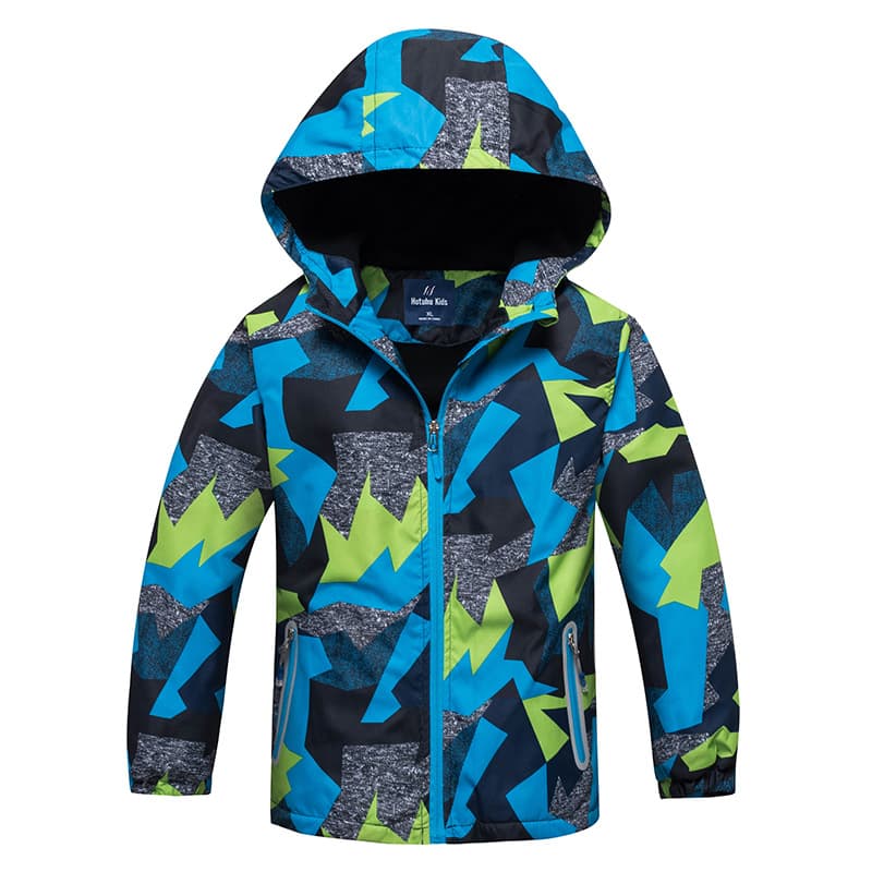 AliExpress Best Seller Boys' Camouflage Uniform, Medium to Large Size Fleece-Lined Windproof Waterproof Windbreaker, Children's Top Jacket