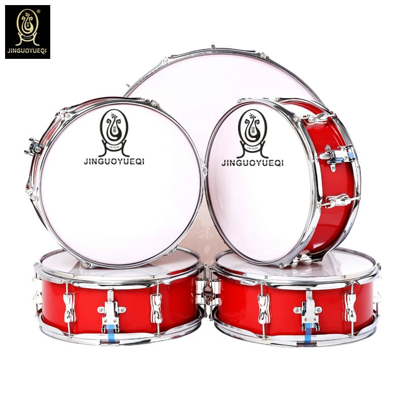 Jinguo musical instrument set drum 22 inch red double tone drum snare drum snare drum young pioneers drum high grade snare drum