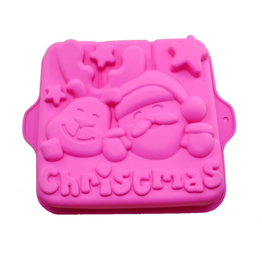 lycansoul Christmas Old Man Elk Baking Silicone Cake Mold Celebrate Christmas