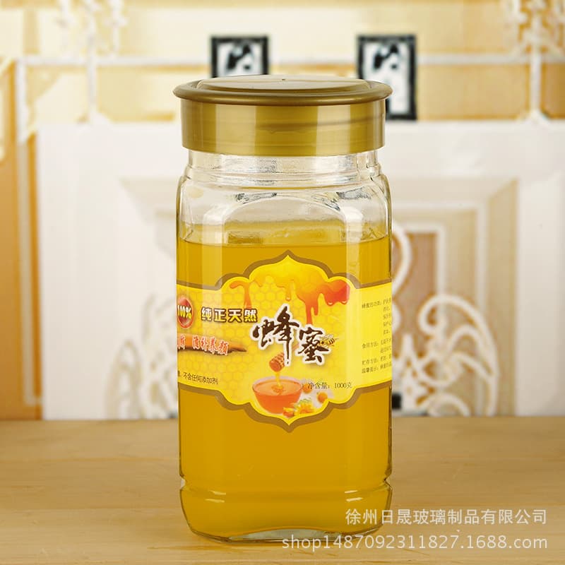 Factory in-stock supply honey jar with lid, wedding favor honey jar, 500g honey jar, small octagonal honey pot