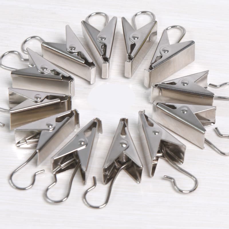 Metal curtain hooks, curtain clip hooks, iron curtain clips, metal curtain clip snaps